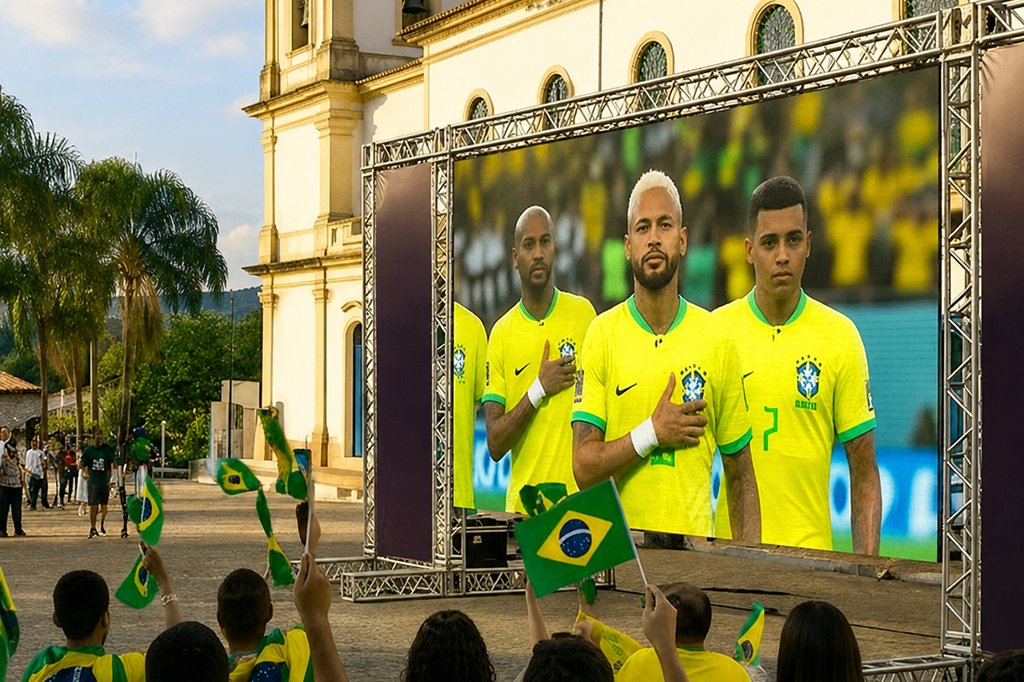 Santana de Parnaíba transmite jogo do Brasil em telão neste sábado Santana de Parnaíba transmite jogo do Brasil em telão neste sábado