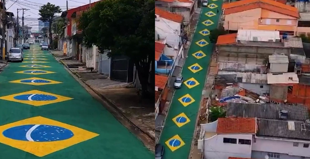 Rua de Osasco mantém tradição de 44 anos com bandeiras do Brasil