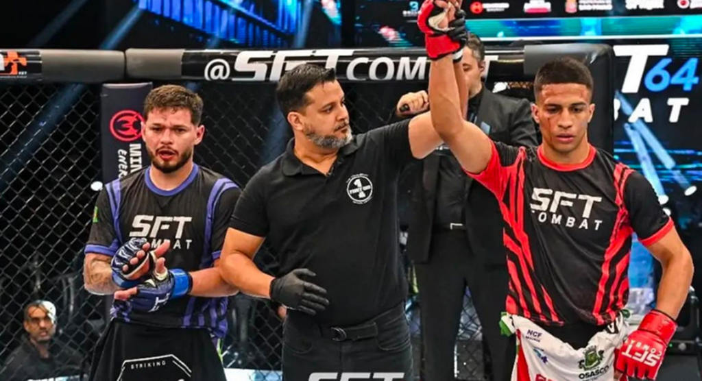 Atleta de Osasco vence no SFT 64 com nocaute no terceiro round Atleta de Osasco vence no SFT 64 com nocaute no terceiro round